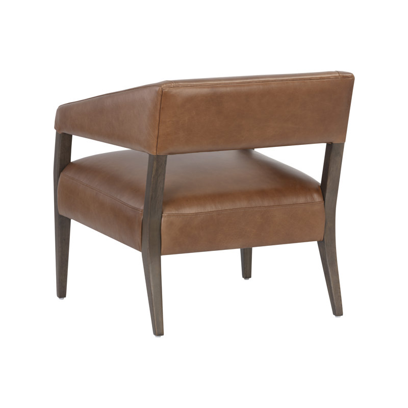 Carlyle Lounge Chair, Brown Genuine Leather