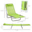 6 chaises longues inclinables, 2 pièces, siège en filet respirant, chaises longues d'extérieur avec coussins, dossier, pliable pour la plage, la cour, le patio