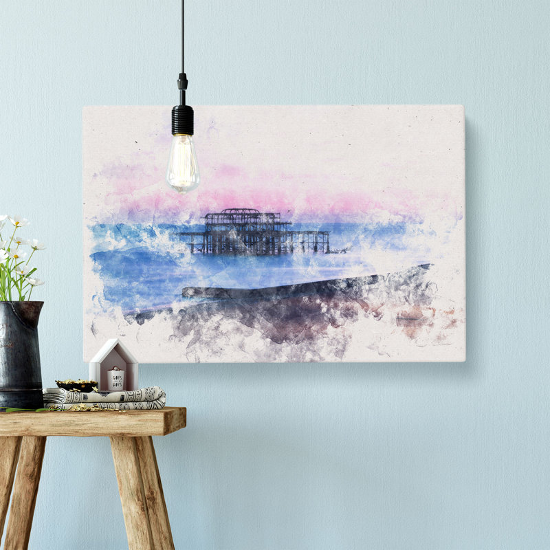 West Pier Brighton Beach - Wrapped Canvas, 50cm H x 76cm W x 3cm D