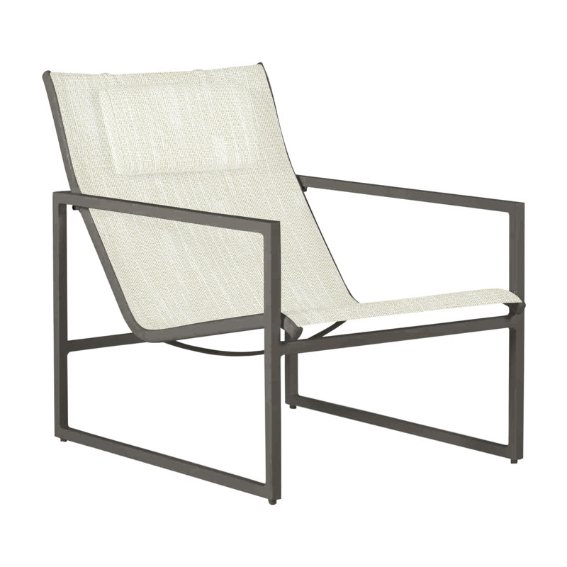 Serenata Sling Easy Lounge Chair, Gray/Gray Sling, No Welt, Rollo Cream