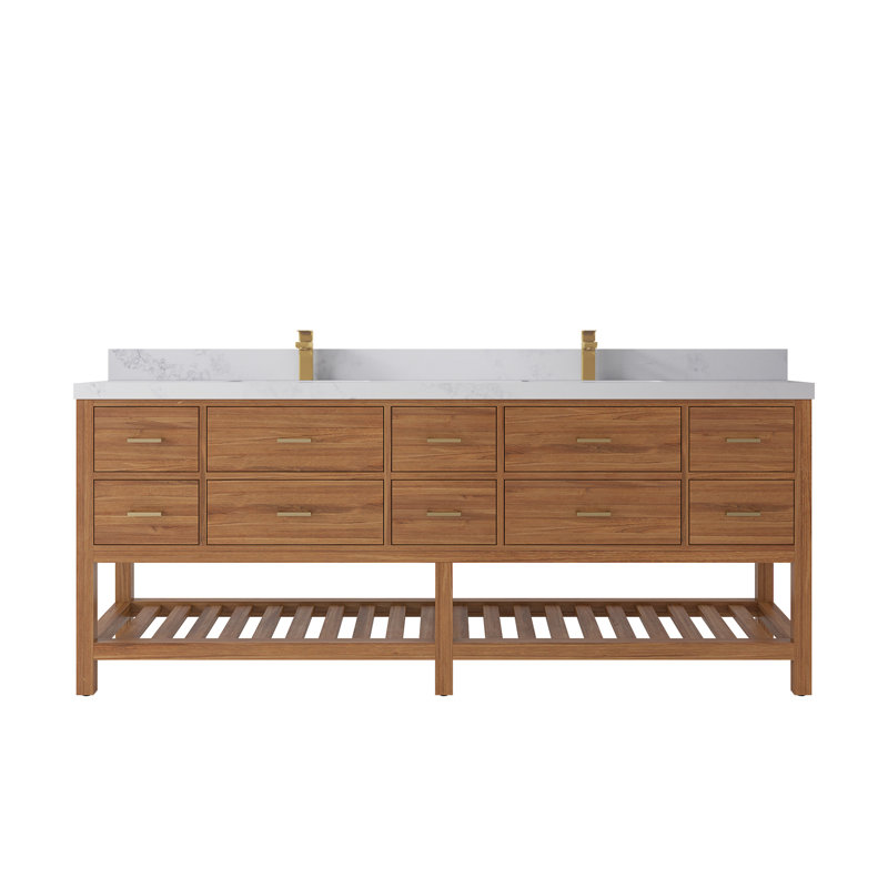 Ensemble de meuble-lavabo double 84 po Parker, Calacatta Nuvo
