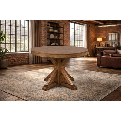 Round Solid Wood Top Maez Dining Table in Seadrift