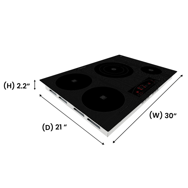 Equator 30" Black Ceramic-Induction 4 Burner Cooktop with Touch Control