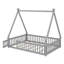 Lit double de style Montessori avec clôture et porte-1215025234