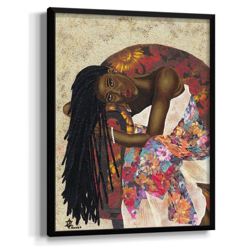 Ochre Perspectives II, reproduction encadrée, Pas de tapis, Toile encadrée noire