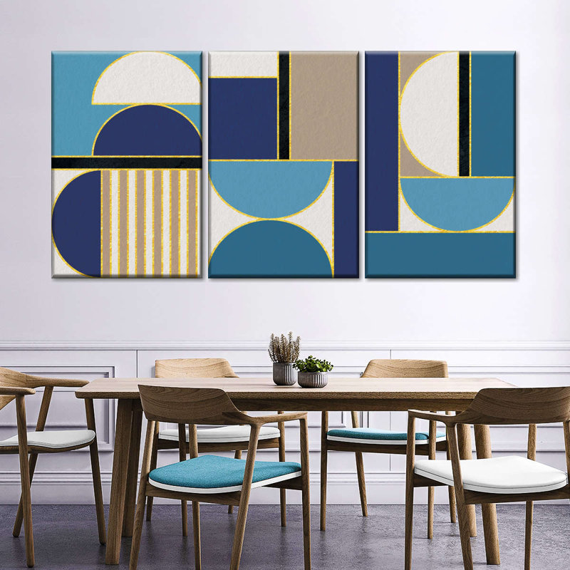 «Vintage Geometric Abstract IV», reproduction sur toile, H 39 po x l 80 po x P 1,25 po