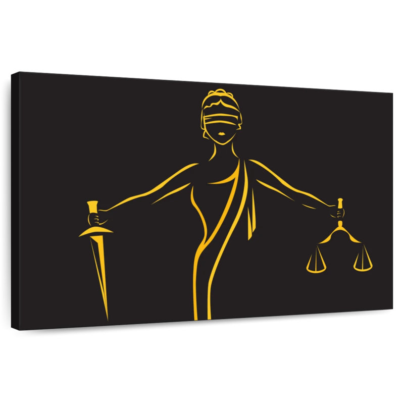 Alcaraz Golden Lady Justice Sketch, 30" H x 45" W