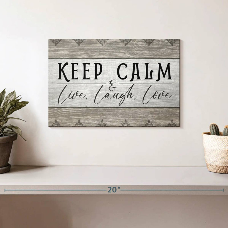 Tergel Keep Calm Patterned Typography, 8" H x 12" W