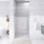Porte de douche pivotante 36 po x 72 po | Cadre en aluminium chromé | Demi-cadre | Verre trempé 1/4 de pouce avec film antidéflagrant | Poignée en acier inoxydable-123668132