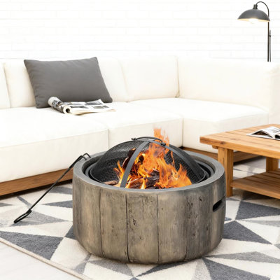 - Like Portable Fire Pit With Design, Metal Fireplace Spark Cover, And Charcoal , Dark Brown, No Assembly Required Design Patio Appearance, Lid, For Uniform Burn, Needed