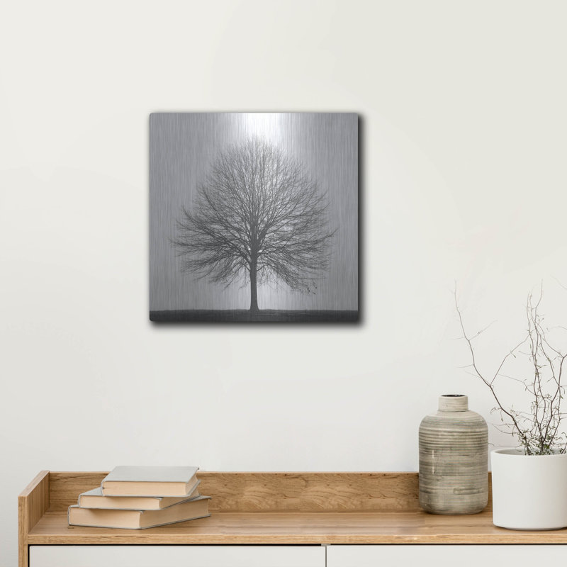  «Winter Trio I» par Nicholas Bell, photographie, art mural en métal, 24 po x 24 po, H 12 po x l 12 po