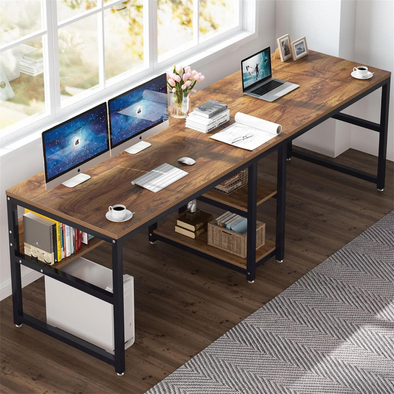 Bureau double 78,7 "pour deux personnes avec tablettes (sans la chaise)