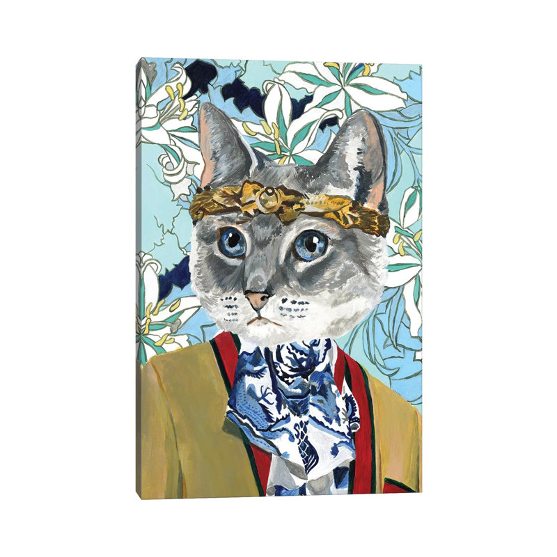 « Cat » par Heather Perry-imprimé, Pas de tapis, H 26 po x l 18 po x 1,5 po, Toile tendue