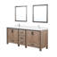 84 po L x P 22 po Meuble-lavabo rustique avec comptoir en marbre de culture, robinet inclus et 34 miroirs-564477267