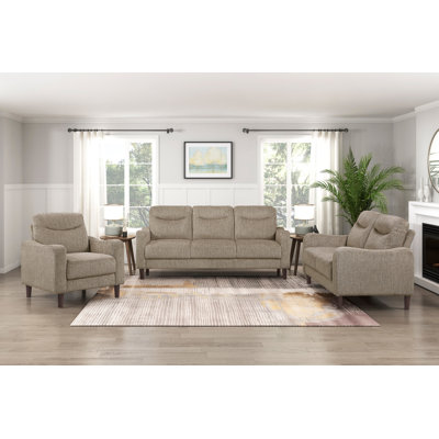Ensemble de canapé contemporain 3 pièces brun canapé causeuse en chenille rembourrage en mousse confort bois massif meubles salon