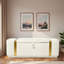 Banc moderne avec repose-pieds rembourré avec compartiment de rangement caché, conception à rabat et bandes décoratives en métal doré-127669000-127669002