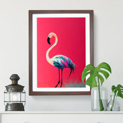 Content Flamingo - Single Picture Frame Print