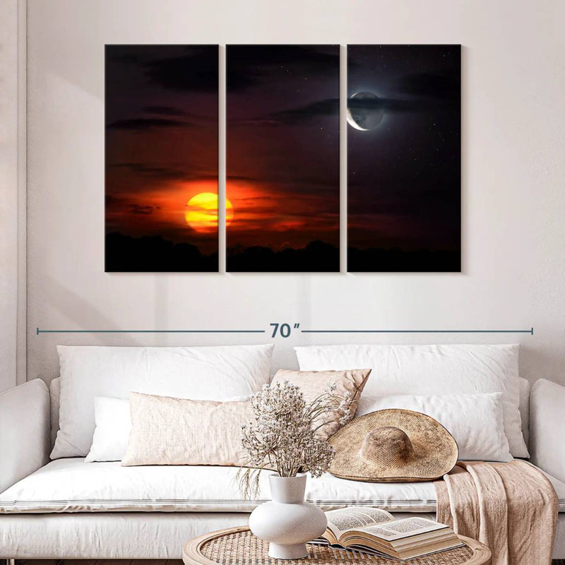 Oberle Sunset With Moon, 32" H x 50" W