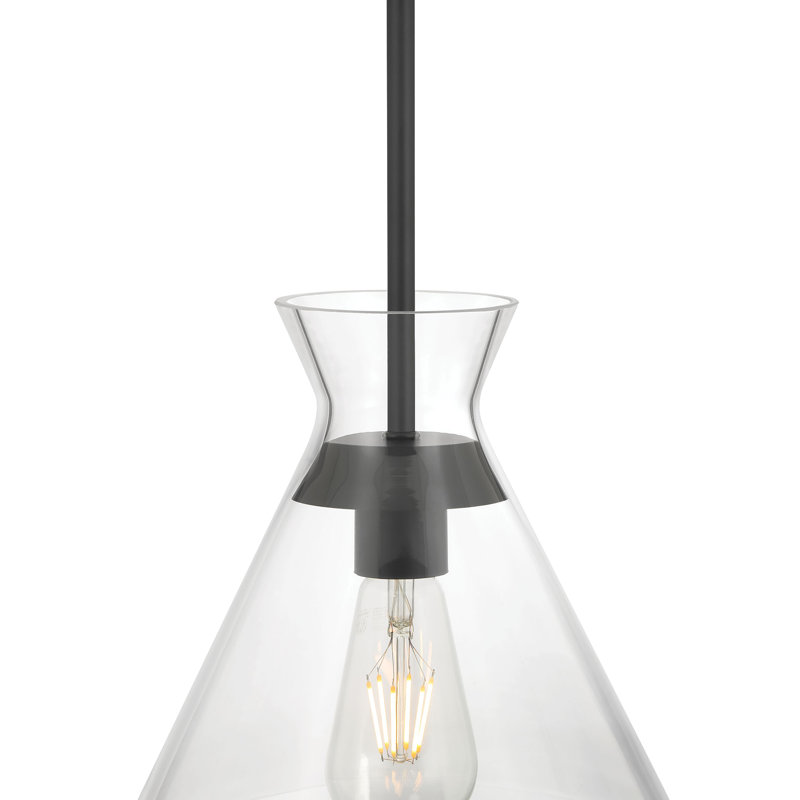 Luminaire suspendu 1 lumière Amarella, Noir mat, H 46,3 po x l 10 po x P 10 po