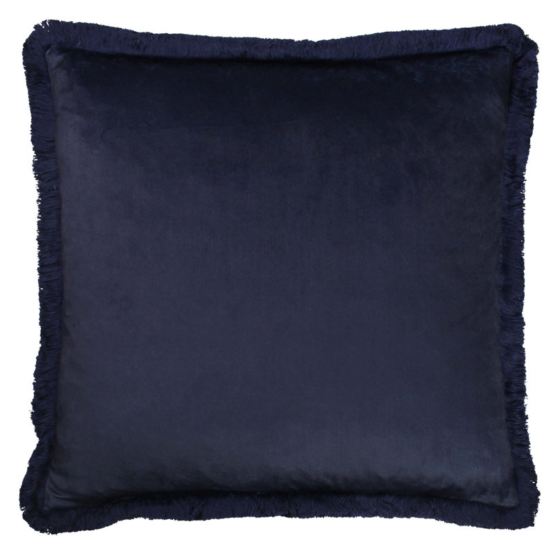 Floral Square Cushion, 45cm H x 45cm W x 16cm D, Navy