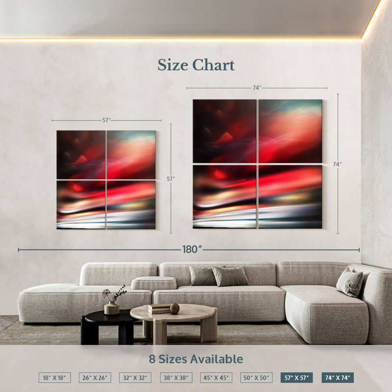 Red, 74" H x 74" W