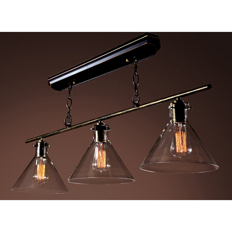 Luminaire suspendu linéaire à 3 lumières pour ilot de cuisine