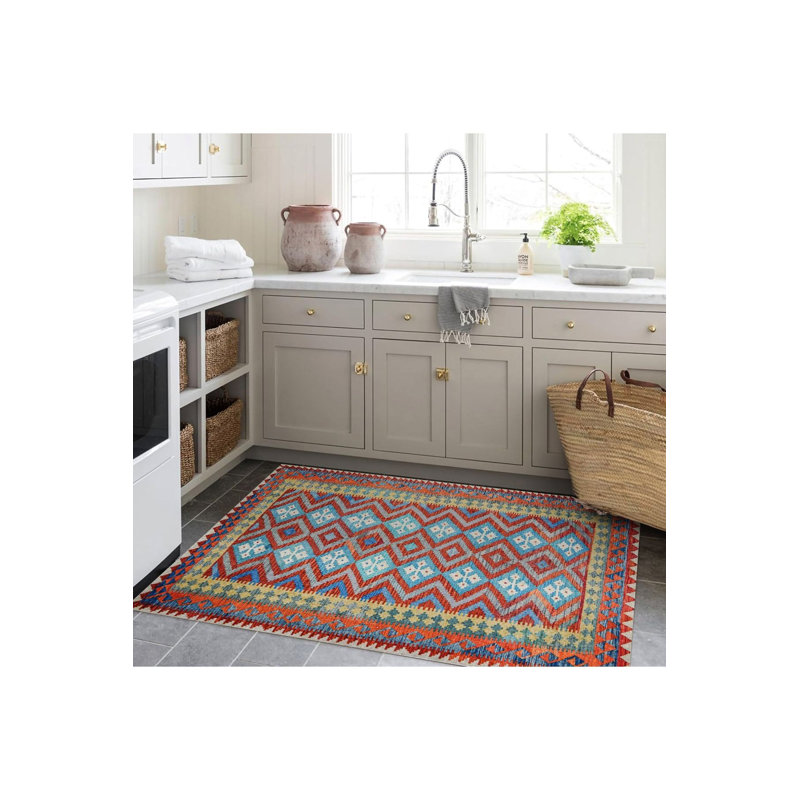 Tapis décoratif à motif géométrique à thème, Sous-tapis rectangulaire de 3 pi 3 po x 4 pi 11 po