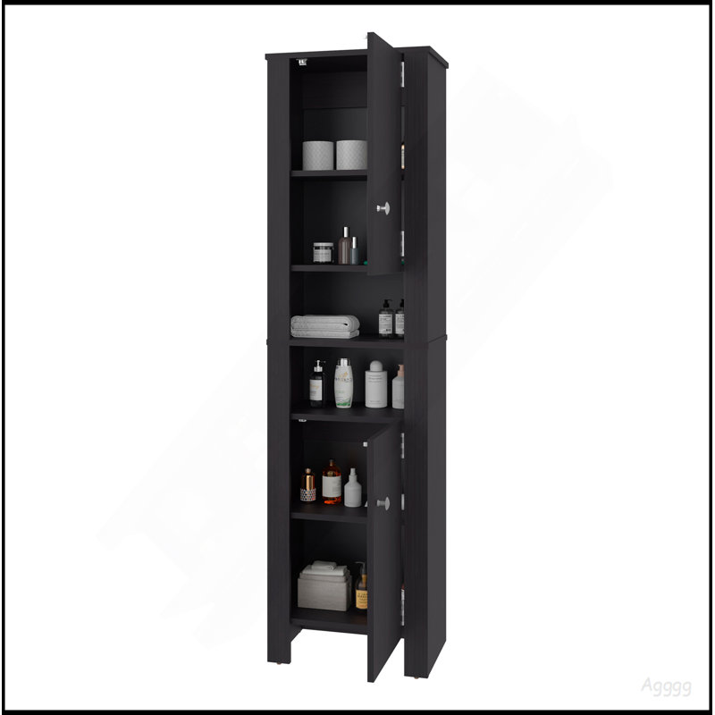Wenge Tall Stylish Cabinet With Closed Compartments
