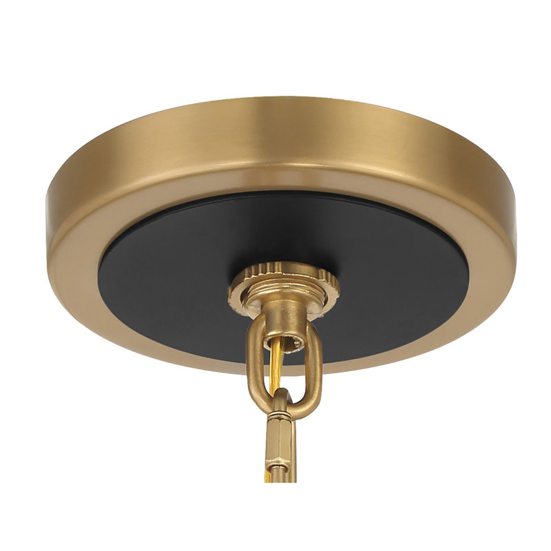 Everly Quinn Paulyne - 6 Light Pendant In Coal Black & Signature Brass Finish
