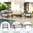 Multi-person Outdoor Sofa Set With A Table, 2 Single Chairs, 1 Double Chairs, Rattan Decoration And Sturdy Iron Frame-1333719934