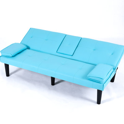 Blue 67-Inch Bed With Cup Holder, A Practical And Beautiful Furniture Piece Multi-Functional Adapting To Compact Living Spaces