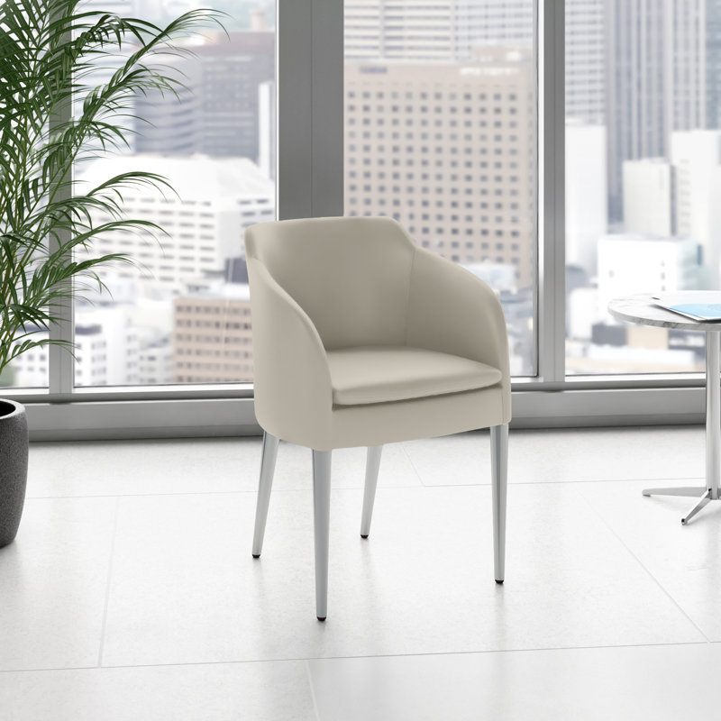 Aidric 18'' H Upholstered Metal Dining Chair, Light Gray