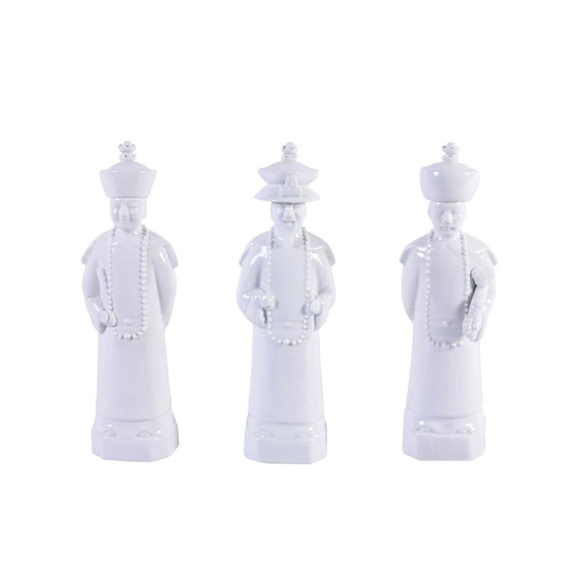 3 Piece Qing Emperors Figurine Set, 11" H x 3.5" W x 3'' D