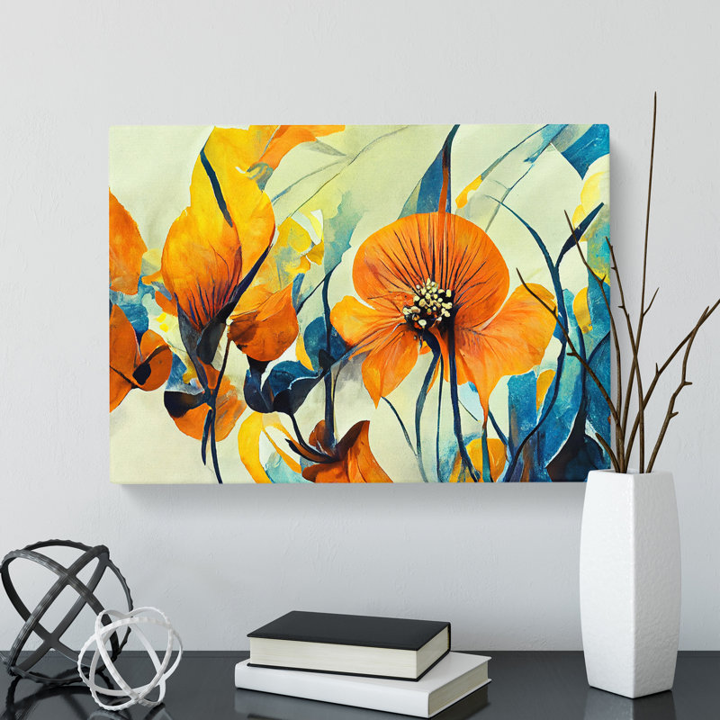 Modern Abstract Flowers Vol.2 - Wrapped Canvas, 35cm H x 50cm W x 3cm D