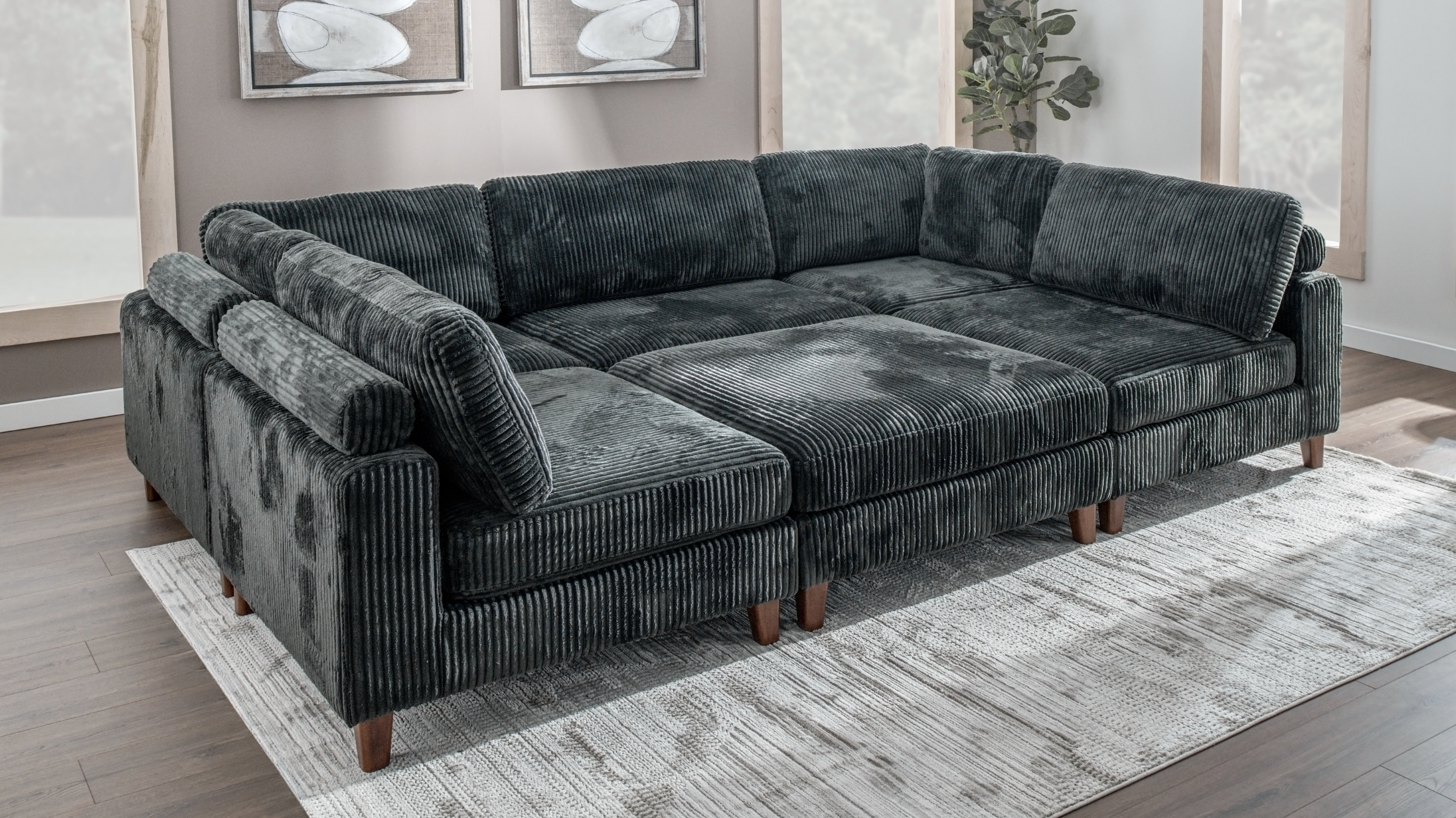 Chelsea symmetrical modular sectional with ottoman discount