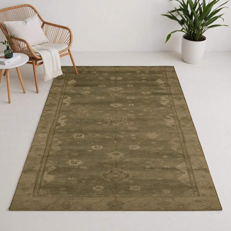 Tapis intérieur et extérieur brun Overdyed, Rectangle 5 pi x 7 pi