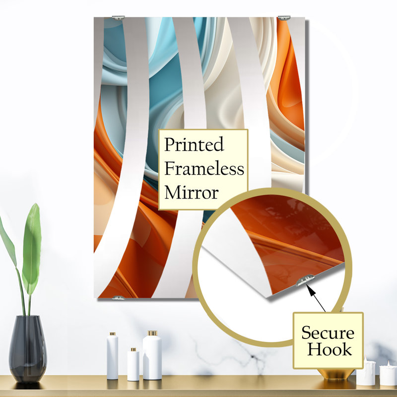 Dunnom - Miroir mural fractal abstrait, 32 po x 24 po
