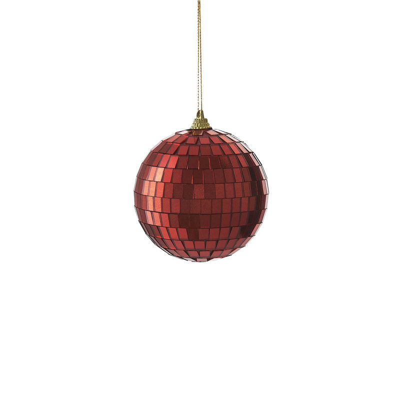 8cm Glass Ball Ornament, Red