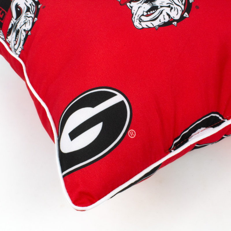 NCAA Square Pillow Cover & Insert, Georgia