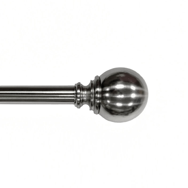 Ensemble de tringle à rideaux simple réglable en nickel brossé 1 po, Nickel brossé