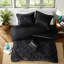 Ensembles de literie simple en velours luxueux, conception noire matelassée pour les chambres modernes
