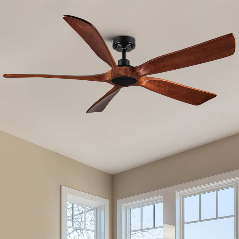 Ventilateur de plafond 60 po en bois de noyer avec télécommande