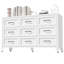 Commode 9 tiroirs pour la chambre à coucher, commode à profil en métal avec rails coulissants, meubles en acier faciles à nettoyer et résistants aux égratignures-129508016