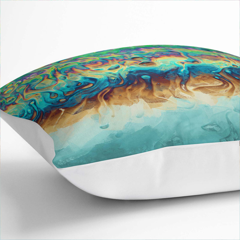 Abstract Square Cushion, 40cm H x 40cm W x 15cm D, White