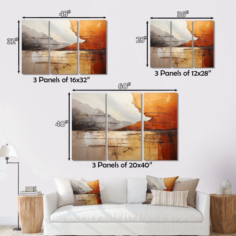 Ensemble de décorations murales abstraites et grises, H 40 po x l 60 po x P 1 po