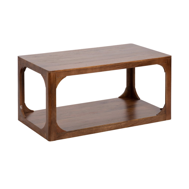Dahl Solid Mango Wood Coffee Table with Negative Space for Living Room Table Decor