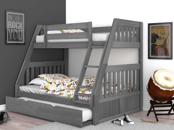 Beckford Kids Twin Over Full Bunk Bed with Trundle