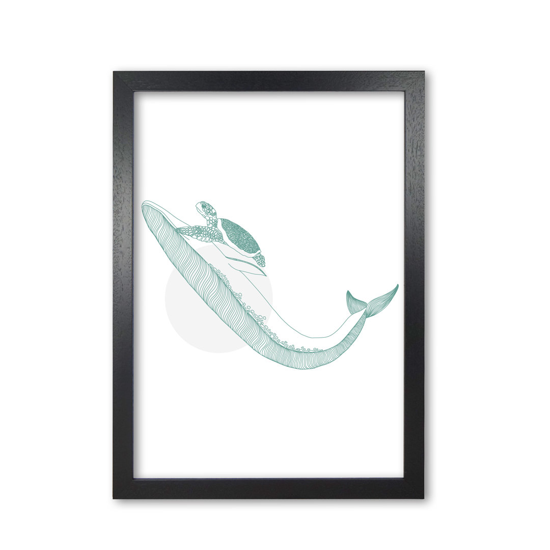 Marine Animals Whale And Turtle - Print