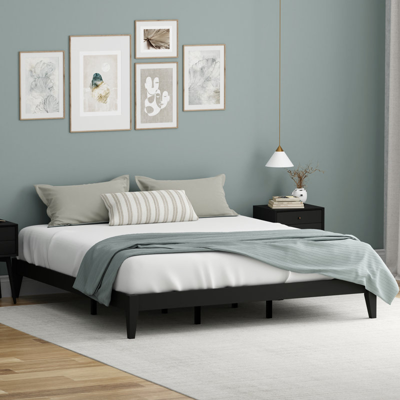 Dorothyann Solid Wood Platform Bed, King, Black