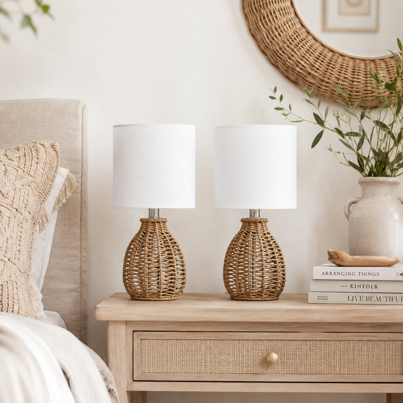 Lampe de table en rotin de 13 po Bailes